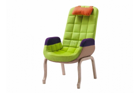 仿實木休閑布藝沙發(fā)椅