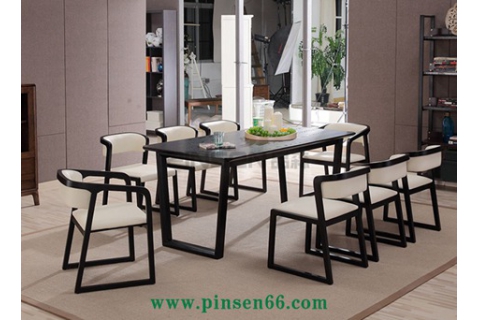 簡約現(xiàn)代北歐軟墊實木餐桌椅-北歐餐桌椅定制廠家