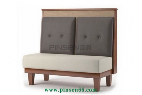 實木軟包布藝火鍋卡座沙發(fā)餐桌椅