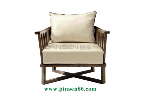 實木單人沙發(fā)卡座