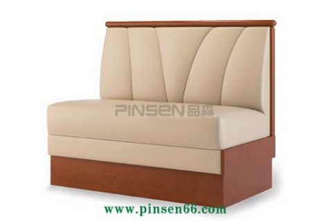 實木軟皮包花紋主題餐廳卡座沙發(fā)餐桌椅